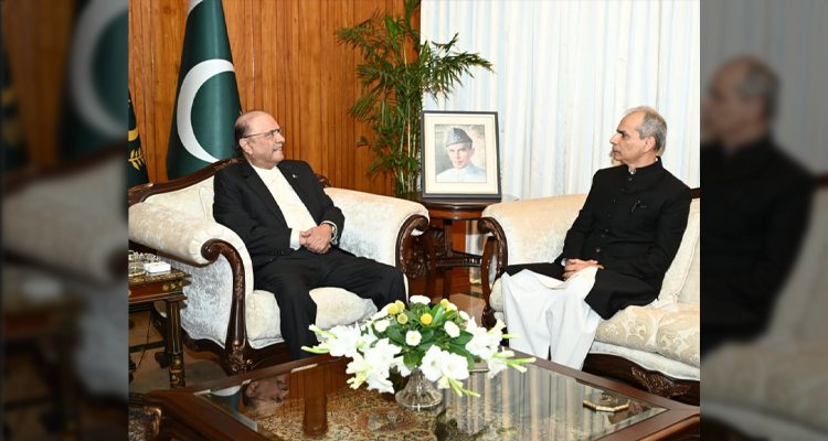 President Asif Ali Zardari in a meeting with Mr Naveed Kamran Baloch who called on him following the administration of his oath as Wafaqi Mohtasib (Federal Ombudsman) at Aiwan-e-Sadr, Islamabad on 04.03.2026.