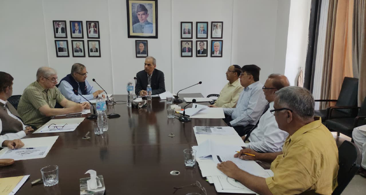 The Wafaqi Mohtasib, Mr. Naveed Kamran Baloch chairing a meeting of the senior officials belonging to the Wafaqi Mohtasib Regional Offices Lahore, Sargodha, Faisalabad and Sahiwal at the Regional Office Lahore on 10.06.2026.